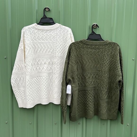Women's Cozy Mixed Stitch Sweater Top 2-Pack Size XXL - Picture 2 of 12